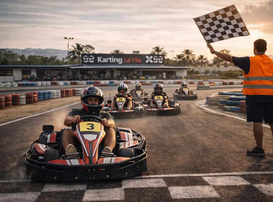 Salida de karts en pista