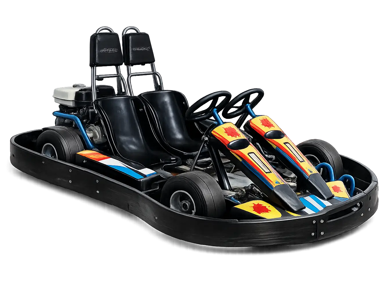 Adult and child two-seater kart for the main track at Karting Benidorm
